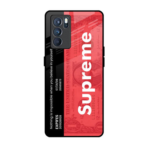Supreme Ticket Oppo Reno6 Glass Back Cover Online