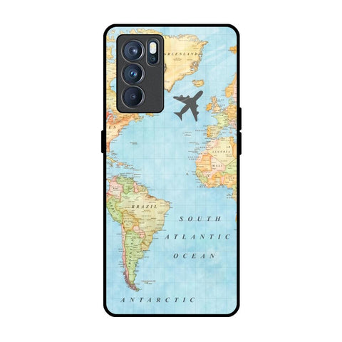 Travel Map Oppo Reno6 Glass Back Cover Online