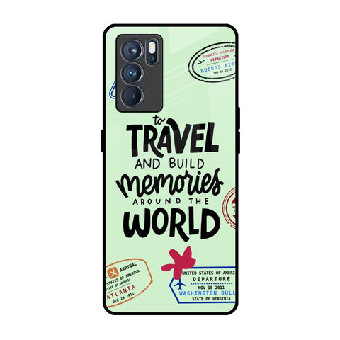 Travel Stamps Oppo Reno6 Glass Back Cover Online