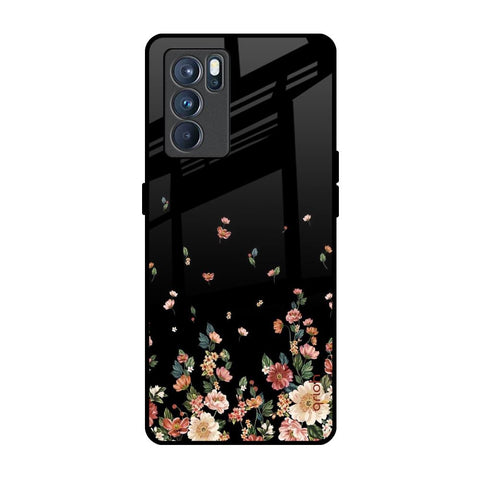 Floating Floral Print Oppo Reno6 Glass Back Cover Online