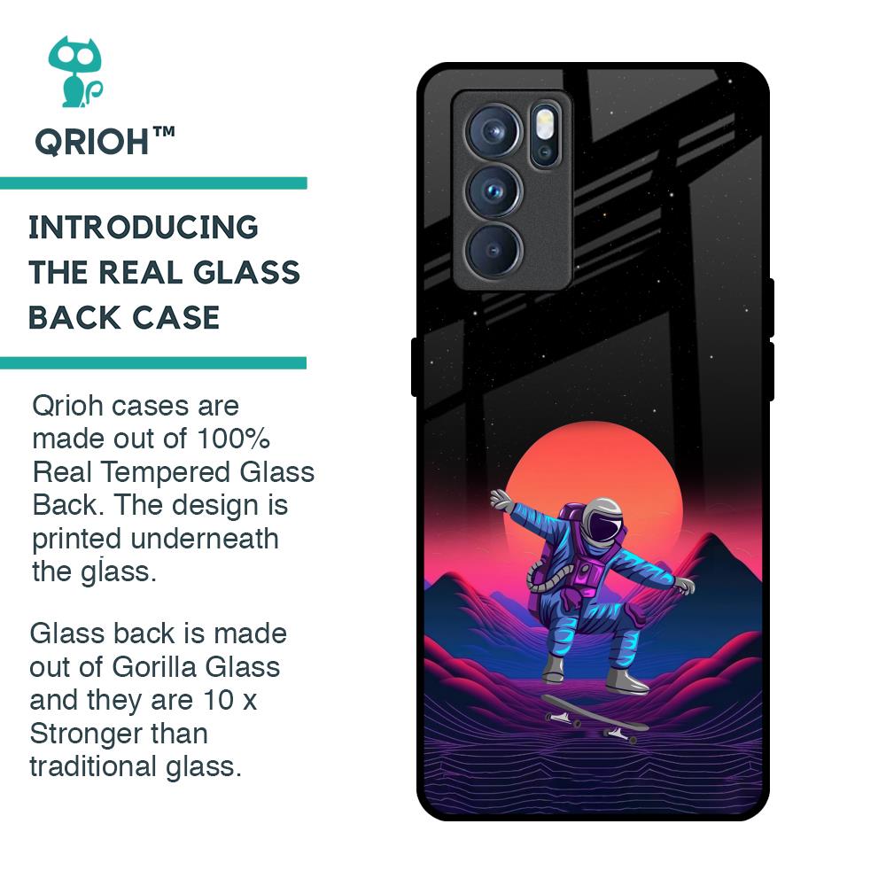 Retro Astronaut Glass Case for Oppo Reno6