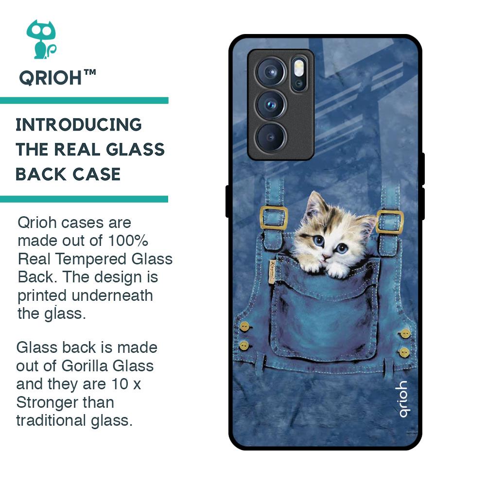 Kitty In Pocket Glass Case For Oppo Reno6