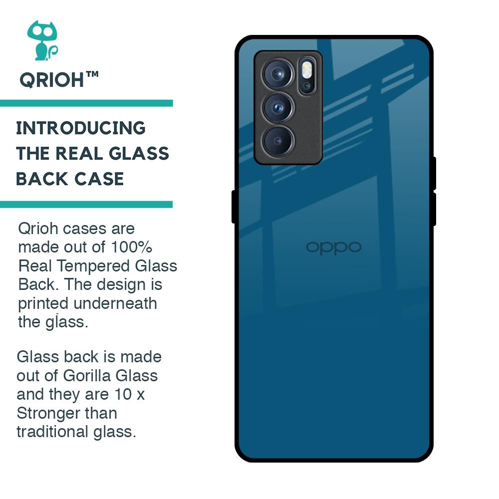 Cobalt Blue Glass Case for Oppo Reno6