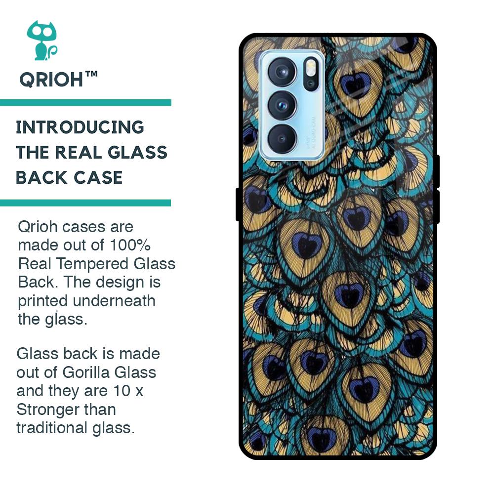 Peacock Feathers Glass case for Oppo Reno6