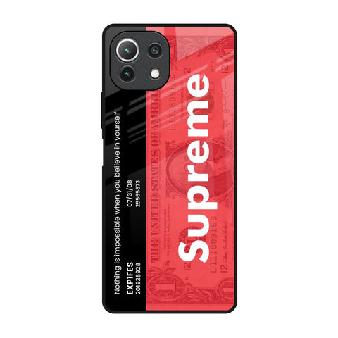 Supreme Ticket Mi 11 Lite Glass Back Cover Online