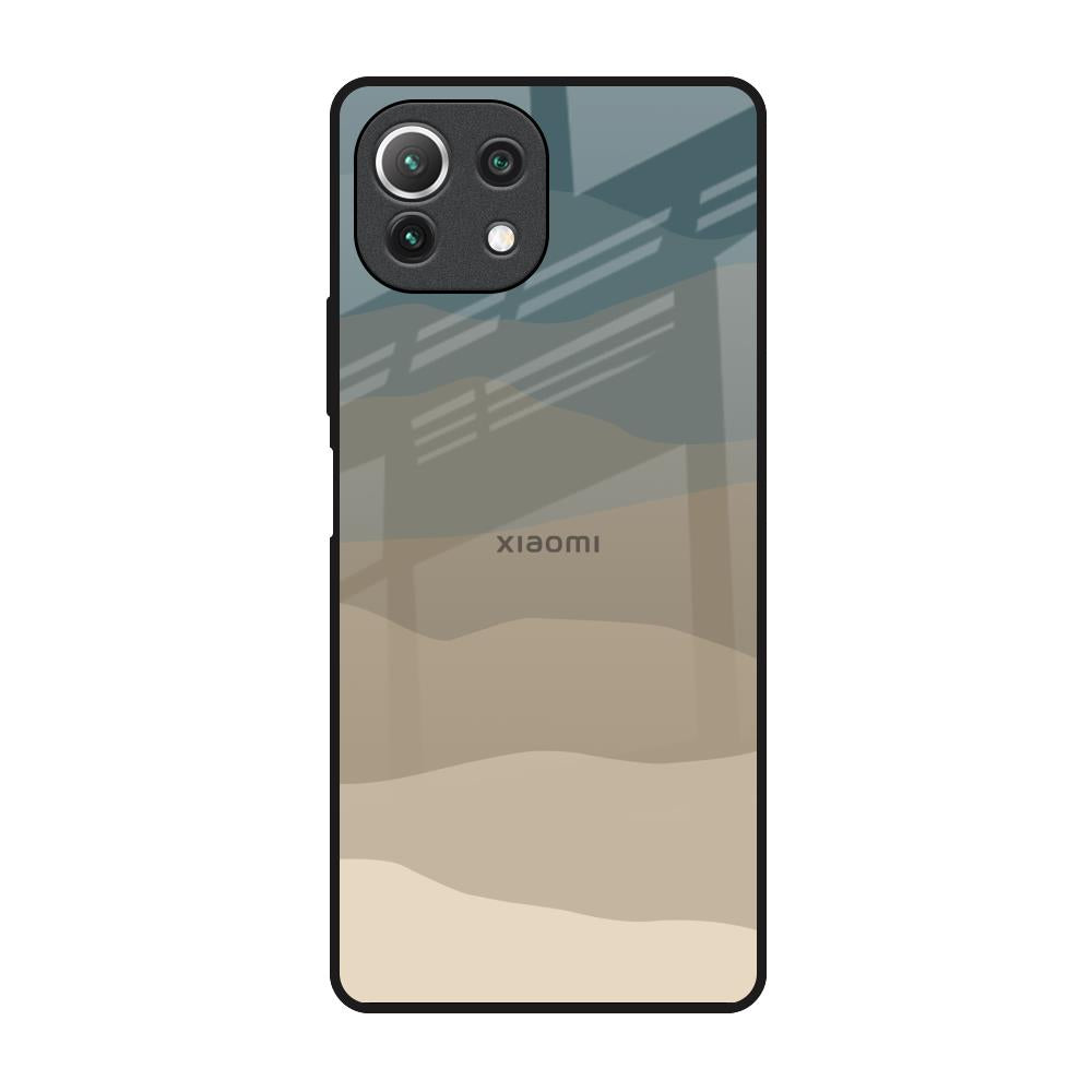 Abstract Mountain Pattern Mi 11 Lite Glass Back Cover Online