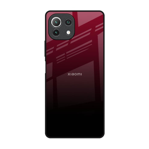 Wine Red Mi 11 Lite Glass Back Cover Online