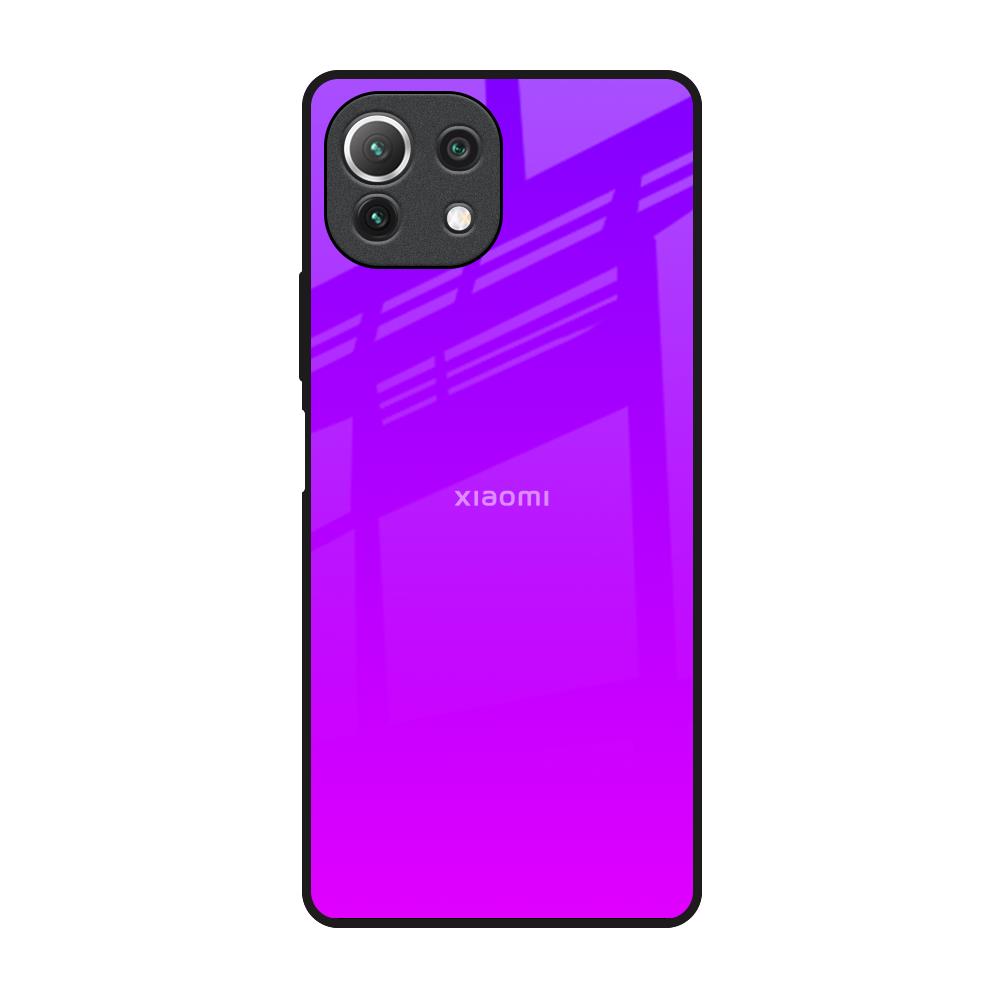 Purple Pink Mi 11 Lite Glass Back Cover Online
