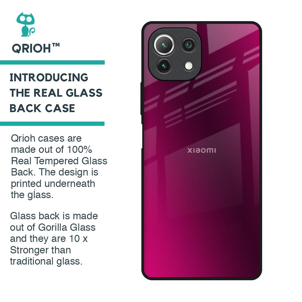 Pink Burst Glass Case for Mi 11 Lite
