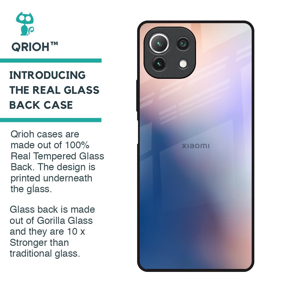Blue Mauve Gradient Glass Case for Mi 11 Lite