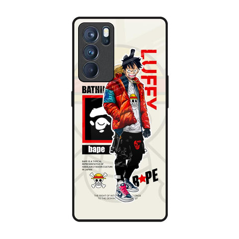 Bape Luffy Oppo Reno6 Pro Glass Back Cover Online