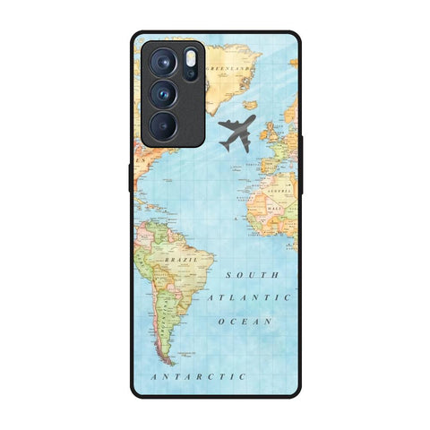 Travel Map Oppo Reno6 Pro Glass Back Cover Online