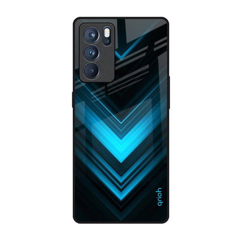 Vertical Blue Arrow Oppo Reno6 Pro Glass Back Cover Online
