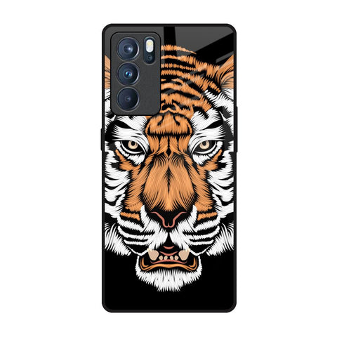 Angry Tiger Oppo Reno6 Pro Glass Back Cover Online