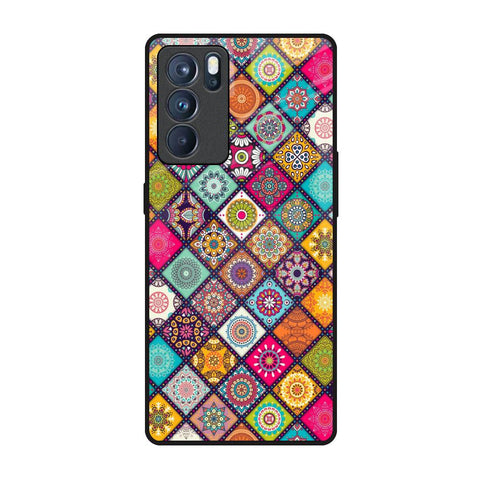 Multicolor Mandala Oppo Reno6 Pro Glass Back Cover Online