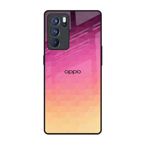 Geometric Pink Diamond Oppo Reno6 Pro Glass Back Cover Online