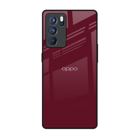 Classic Burgundy Oppo Reno6 Pro Glass Back Cover Online