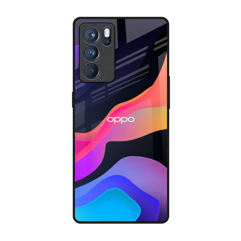 Colorful Fluid Oppo Reno6 Pro Glass Back Cover Online
