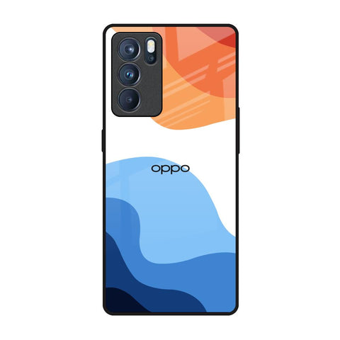 Wavy Color Pattern Oppo Reno6 Pro Glass Back Cover Online