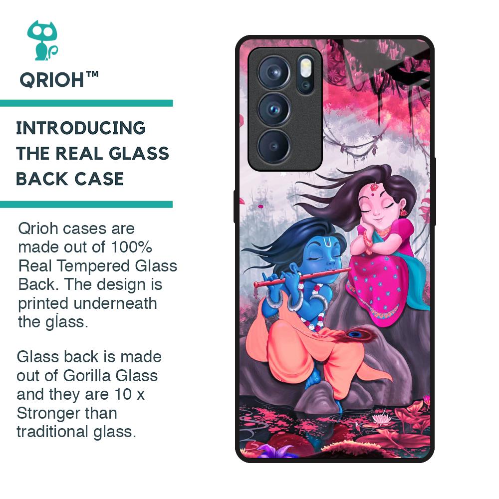 Radha Krishna Art Glass Case for Oppo Reno6 Pro