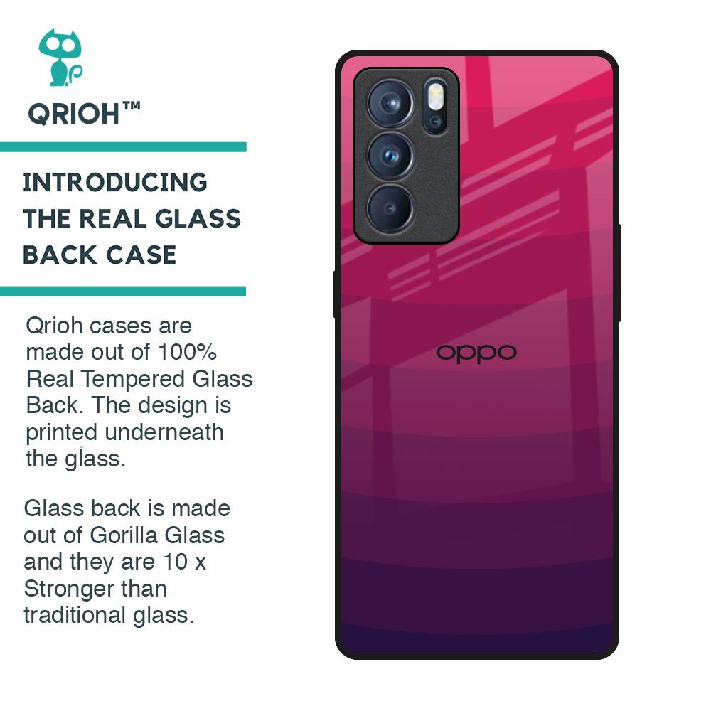 Wavy Pink Pattern Glass Case for Oppo Reno6 Pro
