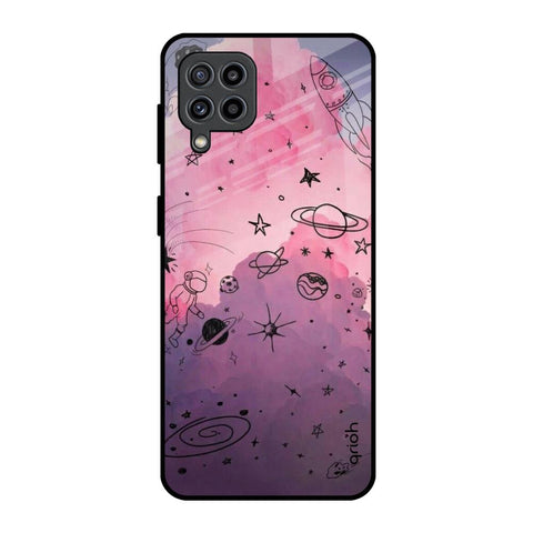 Space Doodles Samsung Galaxy F22 Glass Back Cover Online