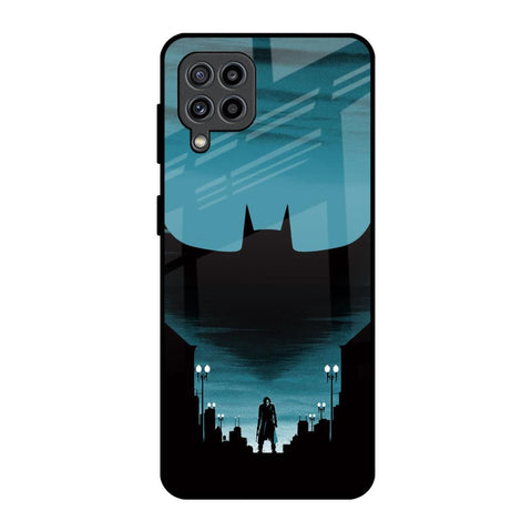Cyan Bat Samsung Galaxy F22 Glass Back Cover Online