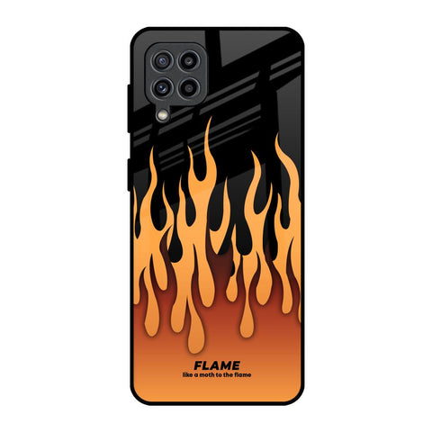 Fire Flame Samsung Galaxy F22 Glass Back Cover Online