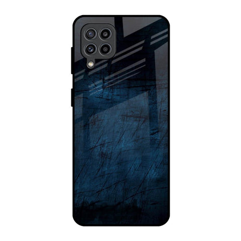 Dark Blue Grunge Samsung Galaxy F22 Glass Back Cover Online