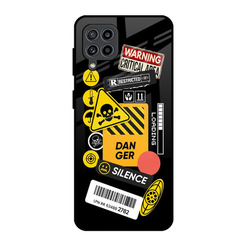Danger Signs Samsung Galaxy F22 Glass Back Cover Online