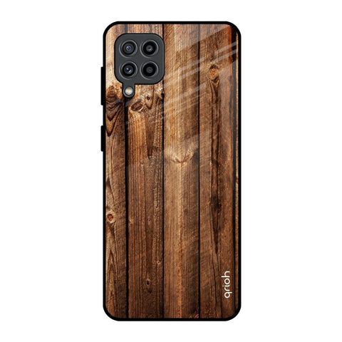 Timber Printed Samsung Galaxy F22 Glass Back Cover Online