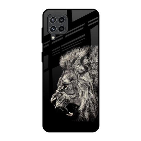 Brave Lion Samsung Galaxy F22 Glass Back Cover Online