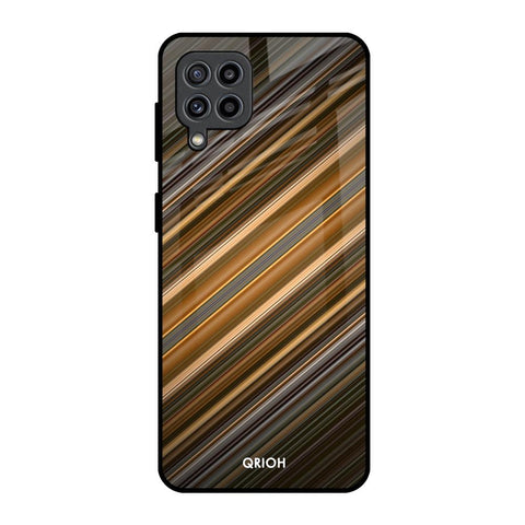 Diagonal Slash Pattern Samsung Galaxy F22 Glass Back Cover Online