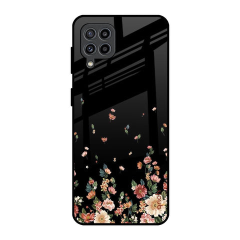 Floating Floral Print Samsung Galaxy F22 Glass Back Cover Online