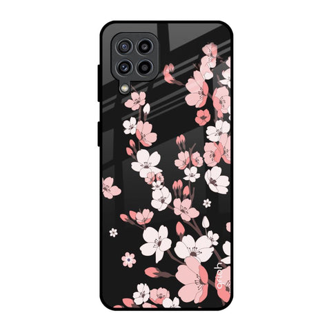 Black Cherry Blossom Samsung Galaxy F22 Glass Back Cover Online