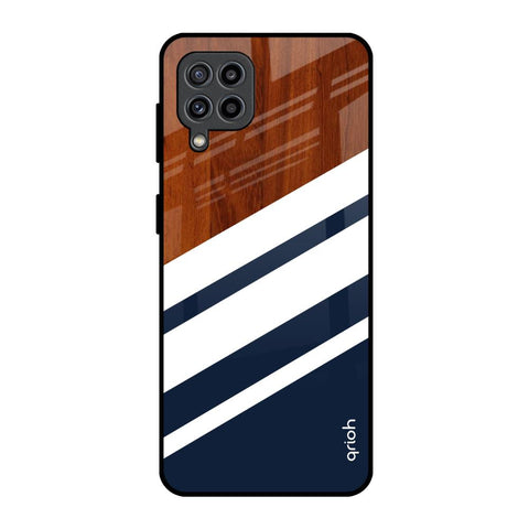 Bold Stripes Samsung Galaxy F22 Glass Back Cover Online