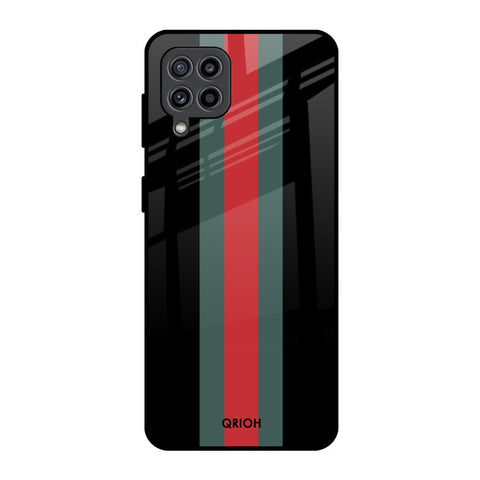 Vertical Stripes Samsung Galaxy F22 Glass Back Cover Online