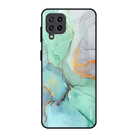 Green Marble Samsung Galaxy F22 Glass Back Cover Online