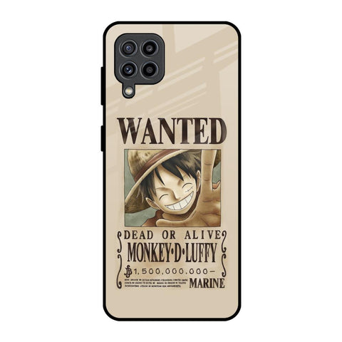 Luffy Wanted Samsung Galaxy F22 Glass Back Cover Online