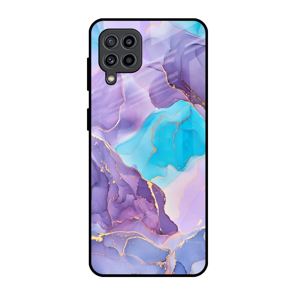 Alcohol ink Marble Samsung Galaxy F22 Glass Back Cover Online