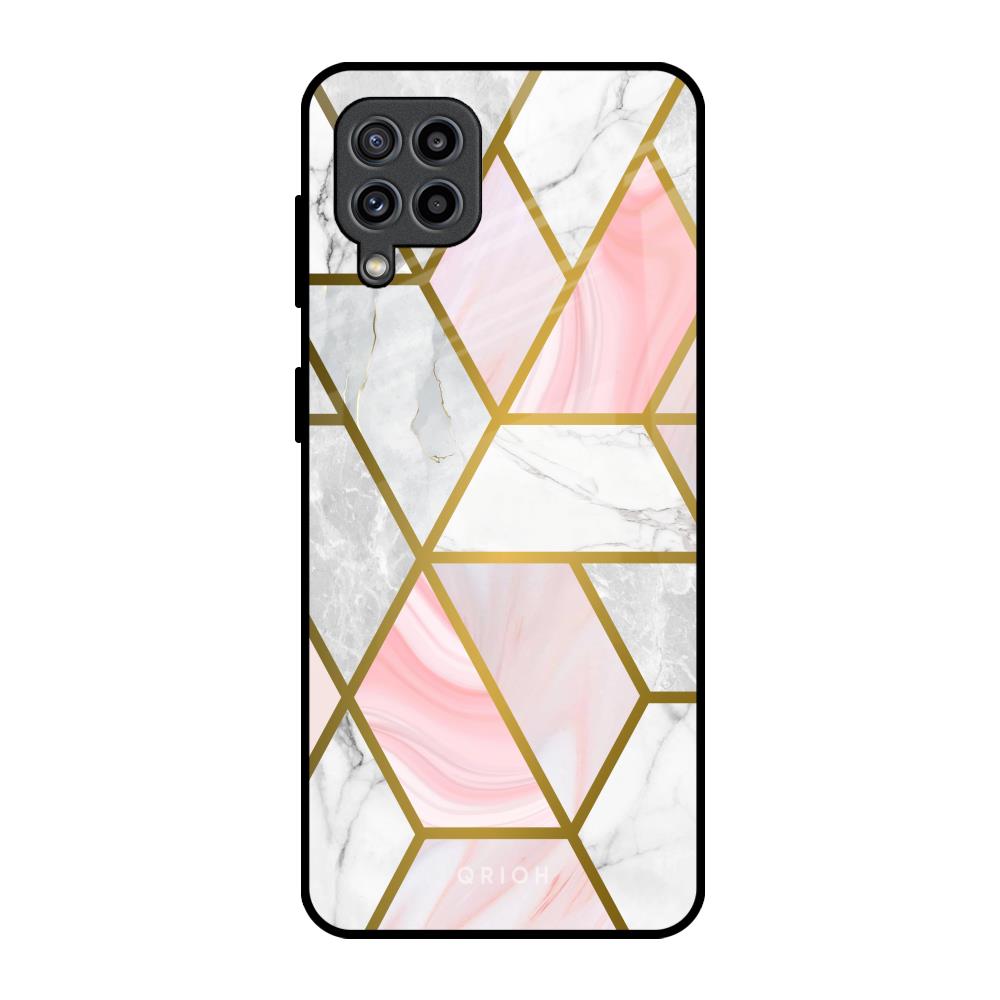 Geometrical Marble Samsung Galaxy F22 Glass Back Cover Online