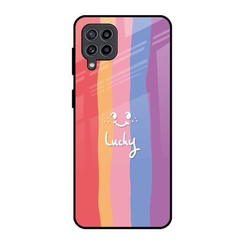 Lucky Abstract Samsung Galaxy F22 Glass Back Cover Online