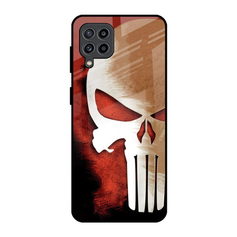 Red Skull Samsung Galaxy F22 Glass Back Cover Online