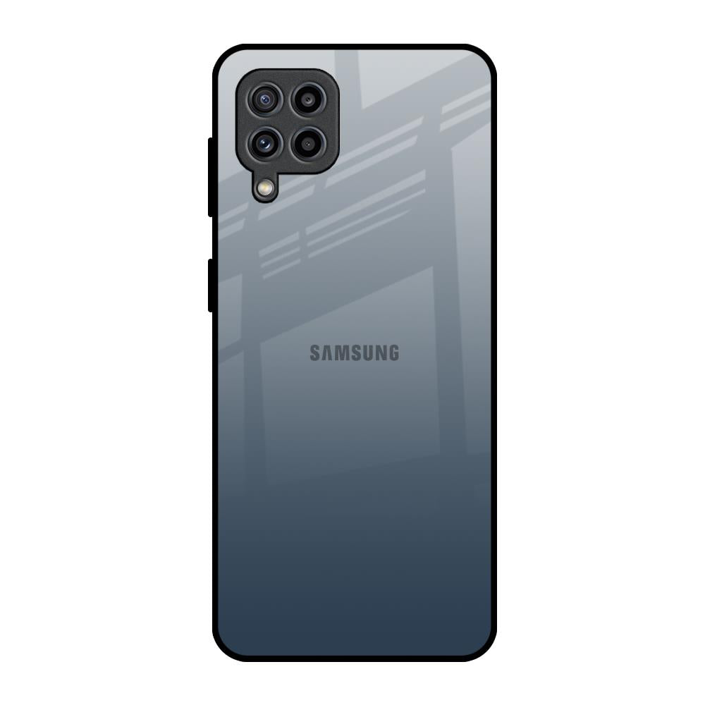 Smokey Grey Color Samsung Galaxy F22 Glass Back Cover Online