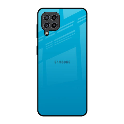 Blue Aqua Samsung Galaxy F22 Glass Back Cover Online