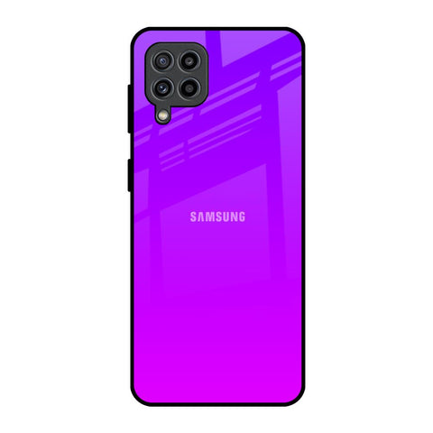 Purple Pink Samsung Galaxy F22 Glass Back Cover Online