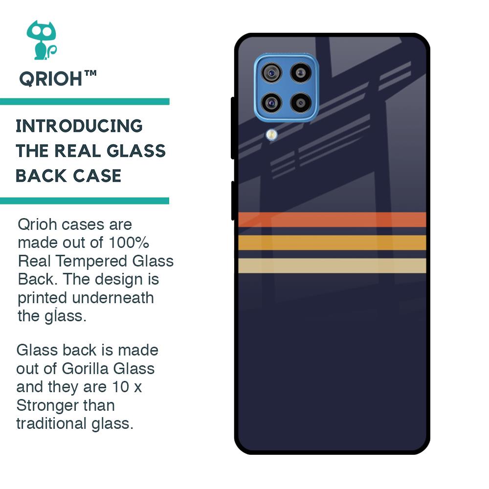Tricolor Stripes Glass Case For Samsung Galaxy F22