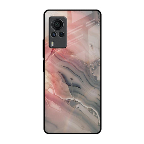 Pink And Grey Marble Vivo X60 PRO Glass Back Cover Online