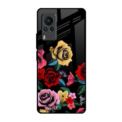 Floral Decorative Vivo X60 PRO Glass Back Cover Online