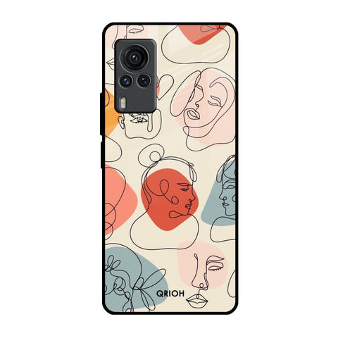 Abstract Faces Vivo X60 PRO Glass Back Cover Online